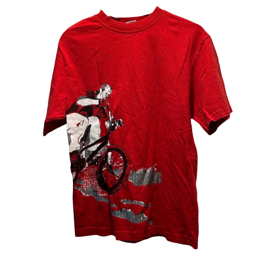 KRU Graphic Round Neck Red Cotton Short Sleeve Top Size 16 XL